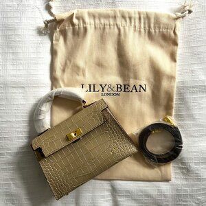 Lily & Bean London Hettie Bag in Ivory Croc Effect